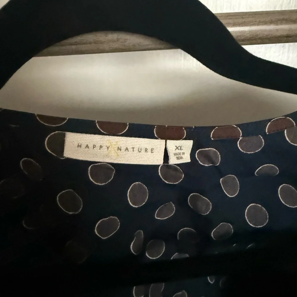 Unknown Brand Navy Wrap dress with Polka Dots - Picture 2 of 4